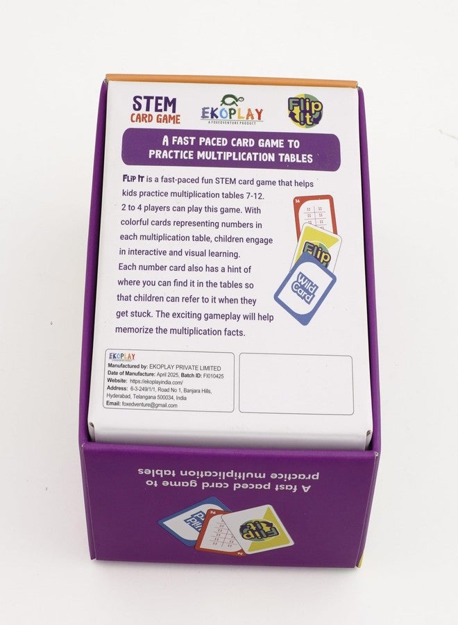 Ekoplay FLIP IT Card Game - Multiplication Tables 7-12 | Kids Practice Multiplication Tables, for 7 Years and Above - Image 5